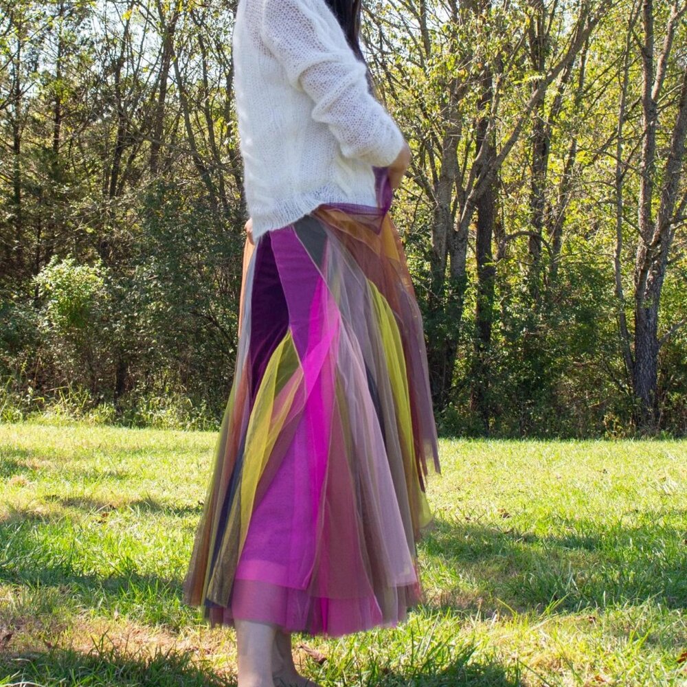 Brown rainbow Tulle Skirt Party Vocation Dance